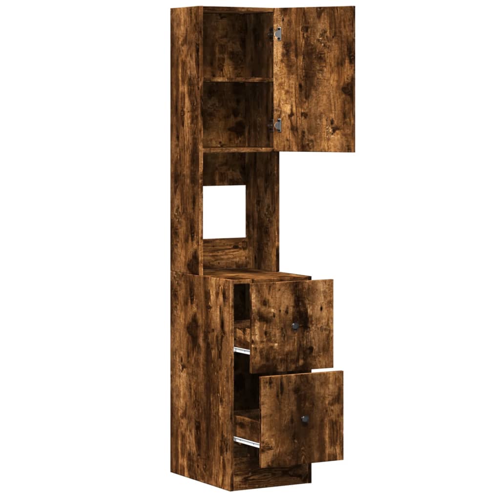 Armoire de cuisine chêne fumé 35x50x180 cm bois d'ingénierie