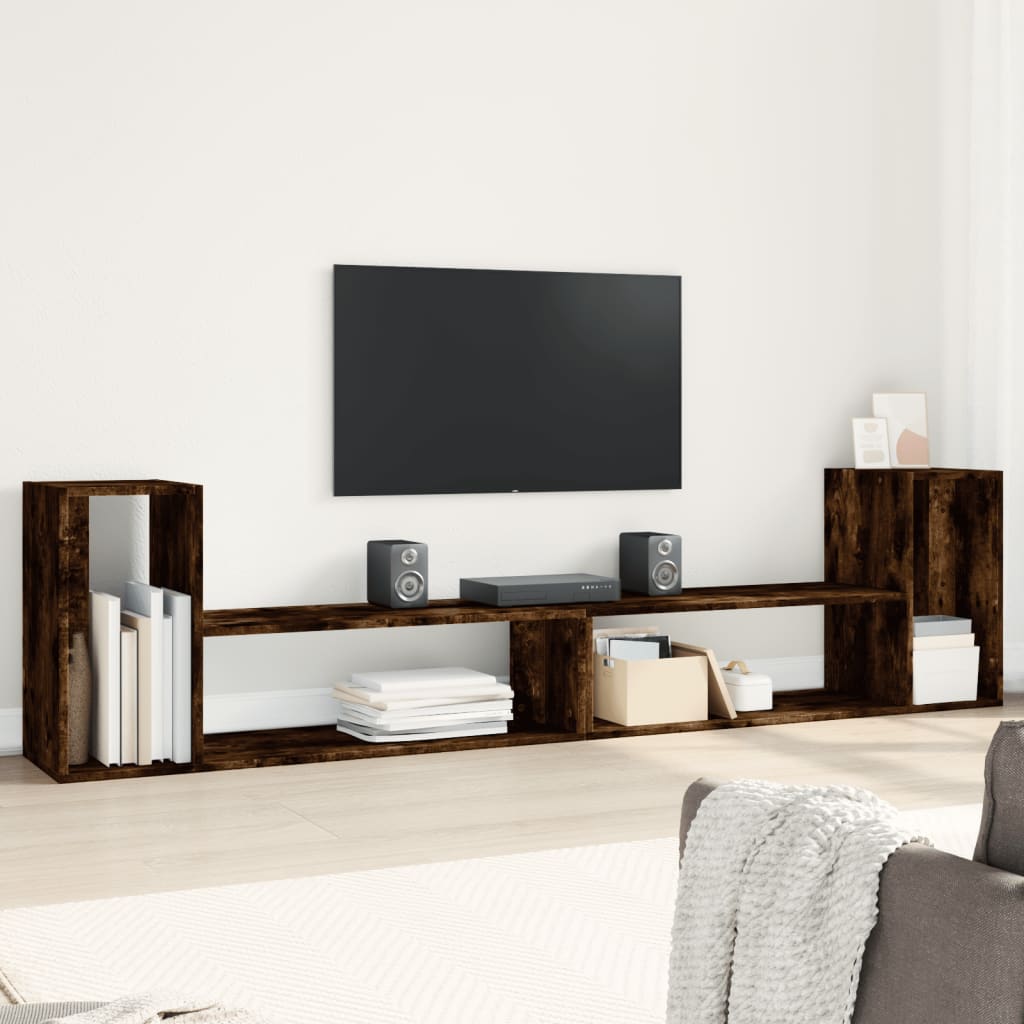 Meubles TV 2 pcs chêne fumé 100x30x50 cm bois d'ingénierie