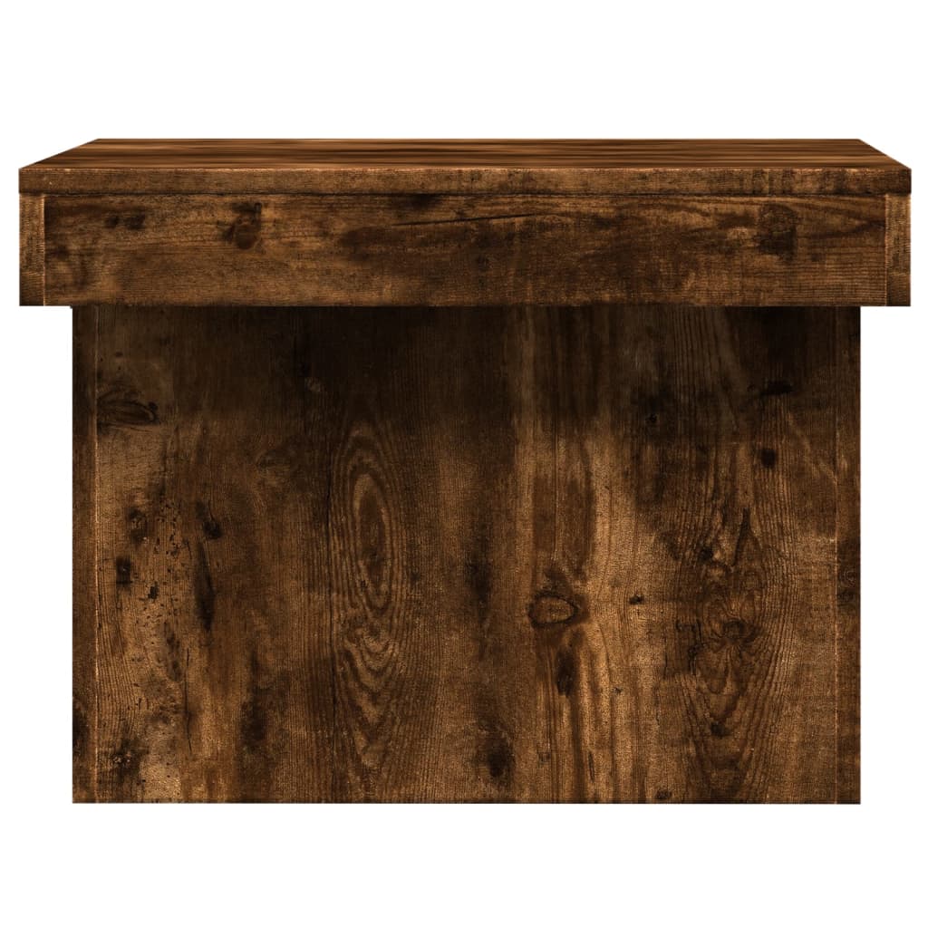 Table basse chêne fumé 80x55x40 cm bois d'ingénierie