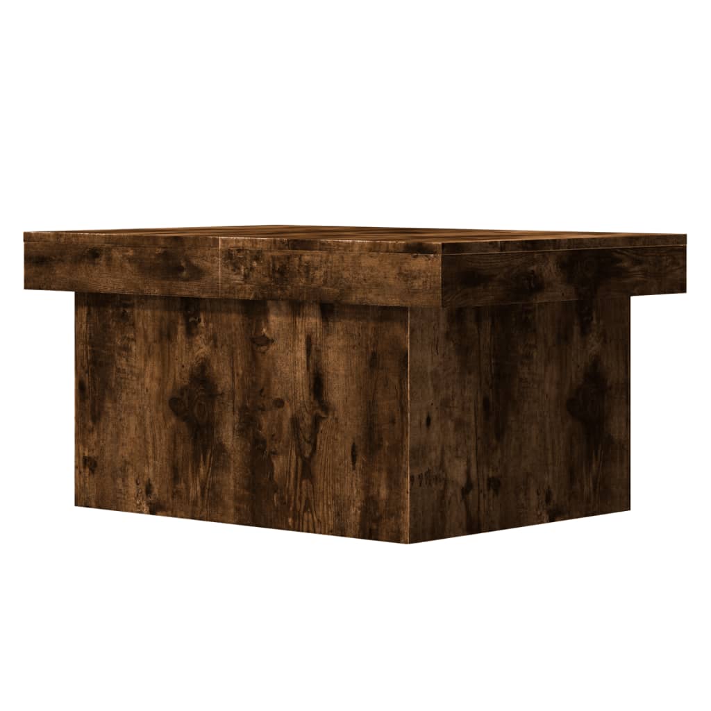 Table basse chêne fumé 80x55x40 cm bois d'ingénierie