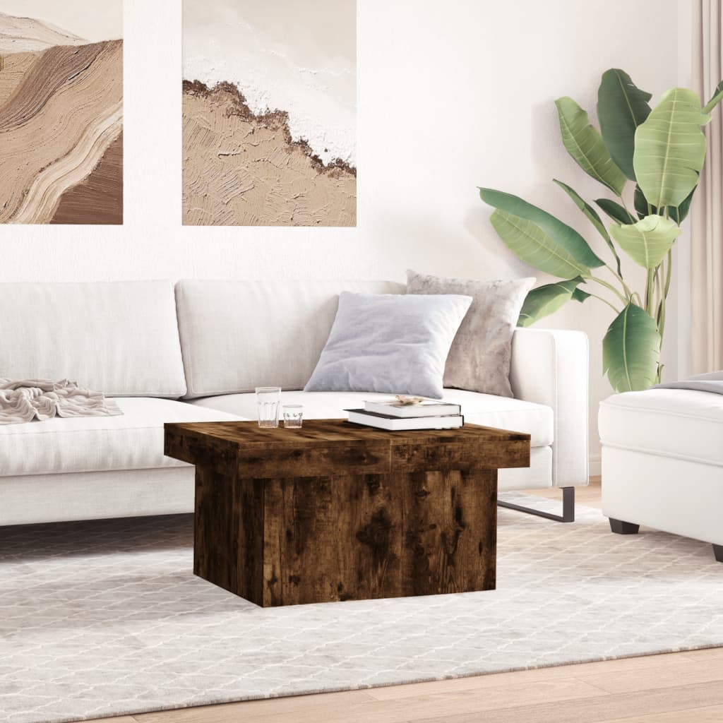 Table basse chêne fumé 100x55x40 cm bois d'ingénierie