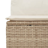 Garden furniture set with cushions 10 pcs beige woven resin