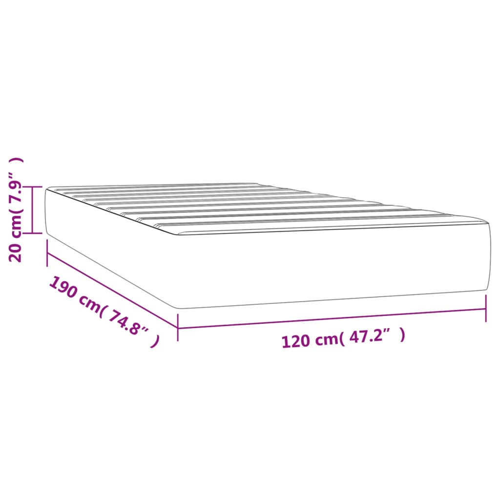 Taupefarbene Taschenfederkernmatratze 120x190x20 cm Stoff