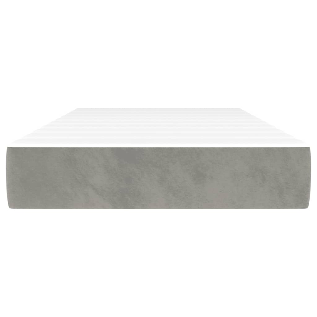 Matelas de lit à ressorts ensachés gris clair 120x190x20 cm