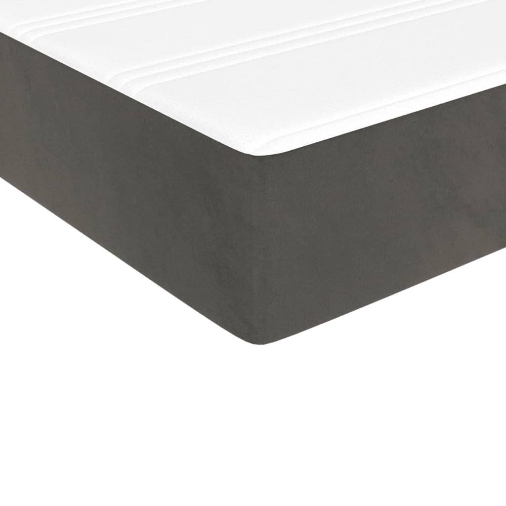 Matelas de lit à ressorts ensachés gris foncé 120x190x20 cm