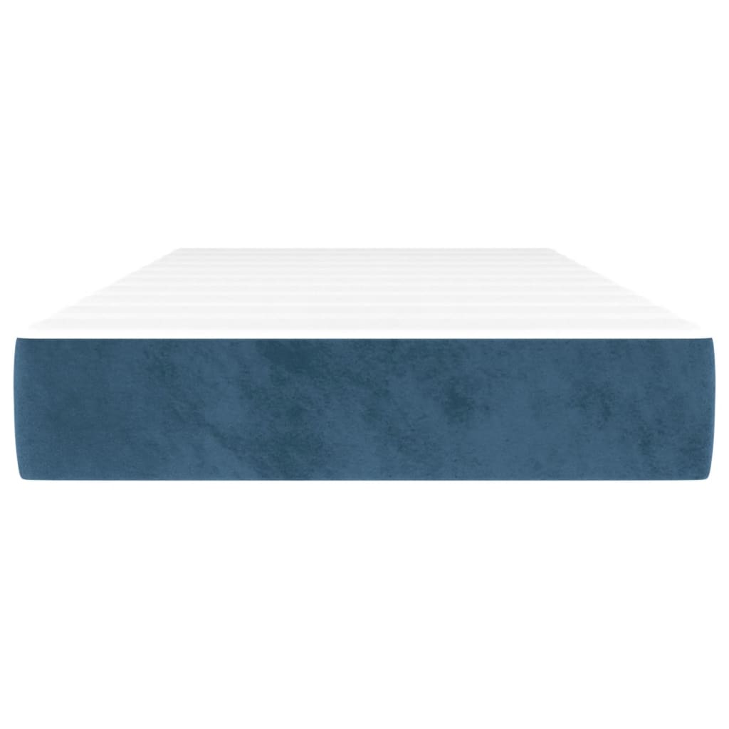 Matelas de lit à ressorts ensachés bleu foncé 120x190x20 cm