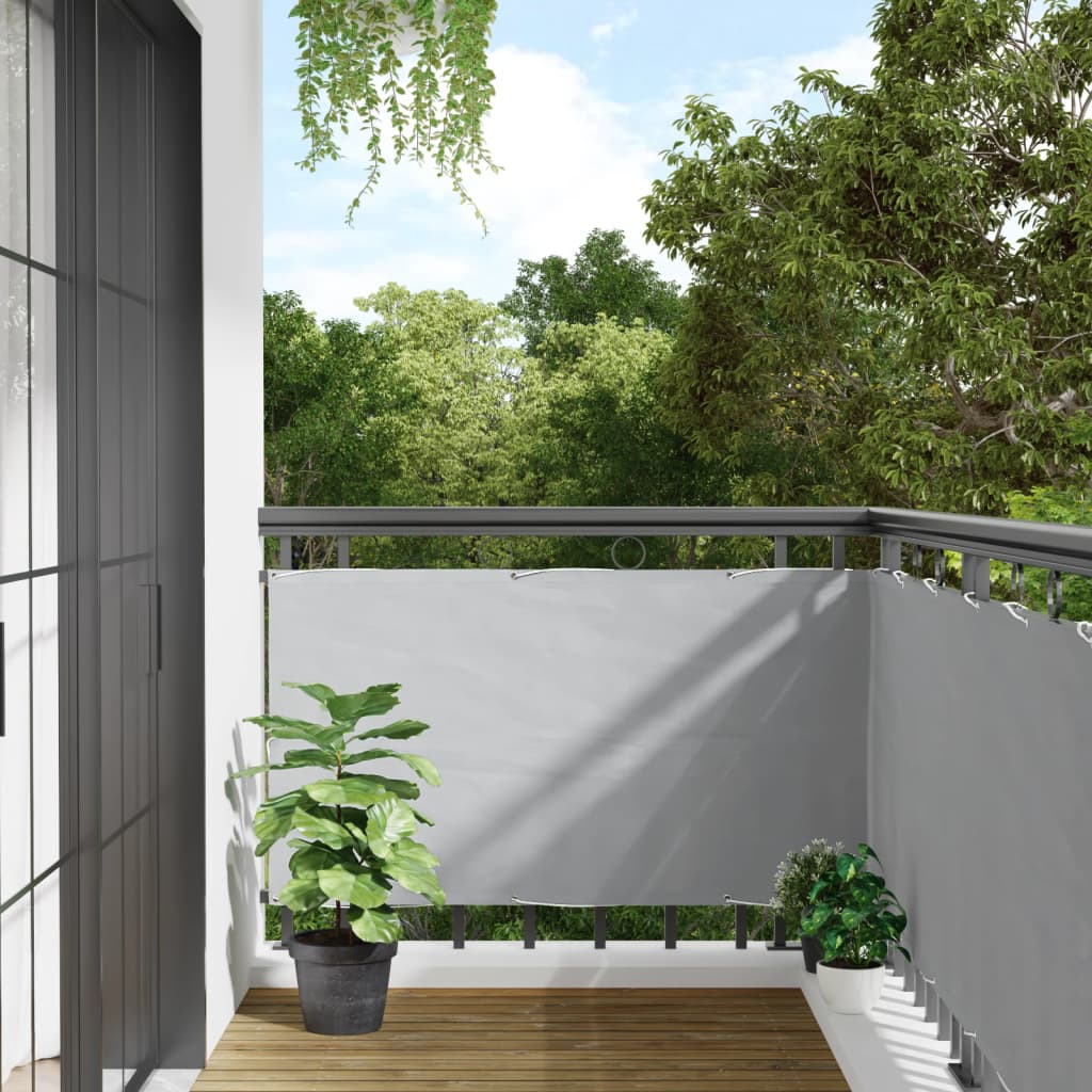 Grey balcony privacy screen 700x75 cm PVC