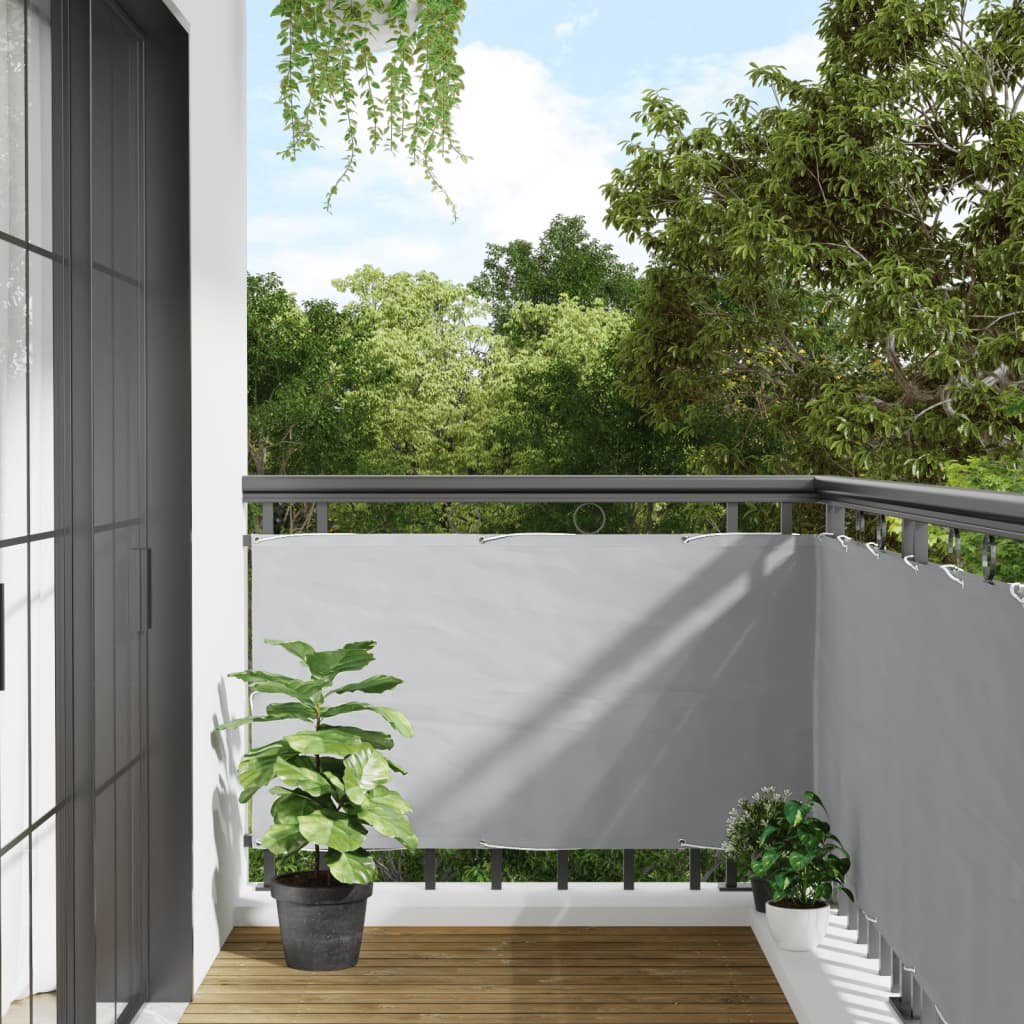 Grey balcony privacy screen 1000x75 cm PVC