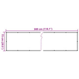 White balcony privacy screen 300x75 cm PVC