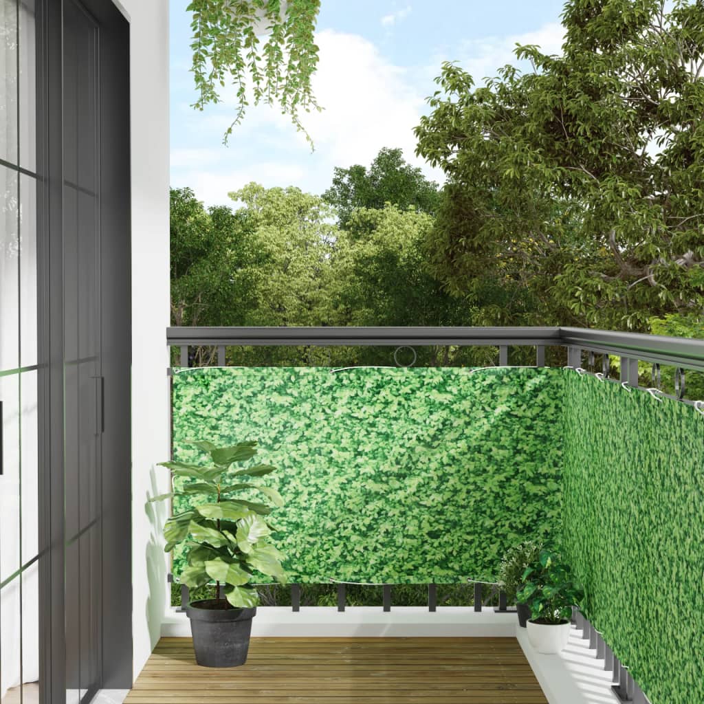 Balcony privacy screen green plant look 300x75 cm PVC