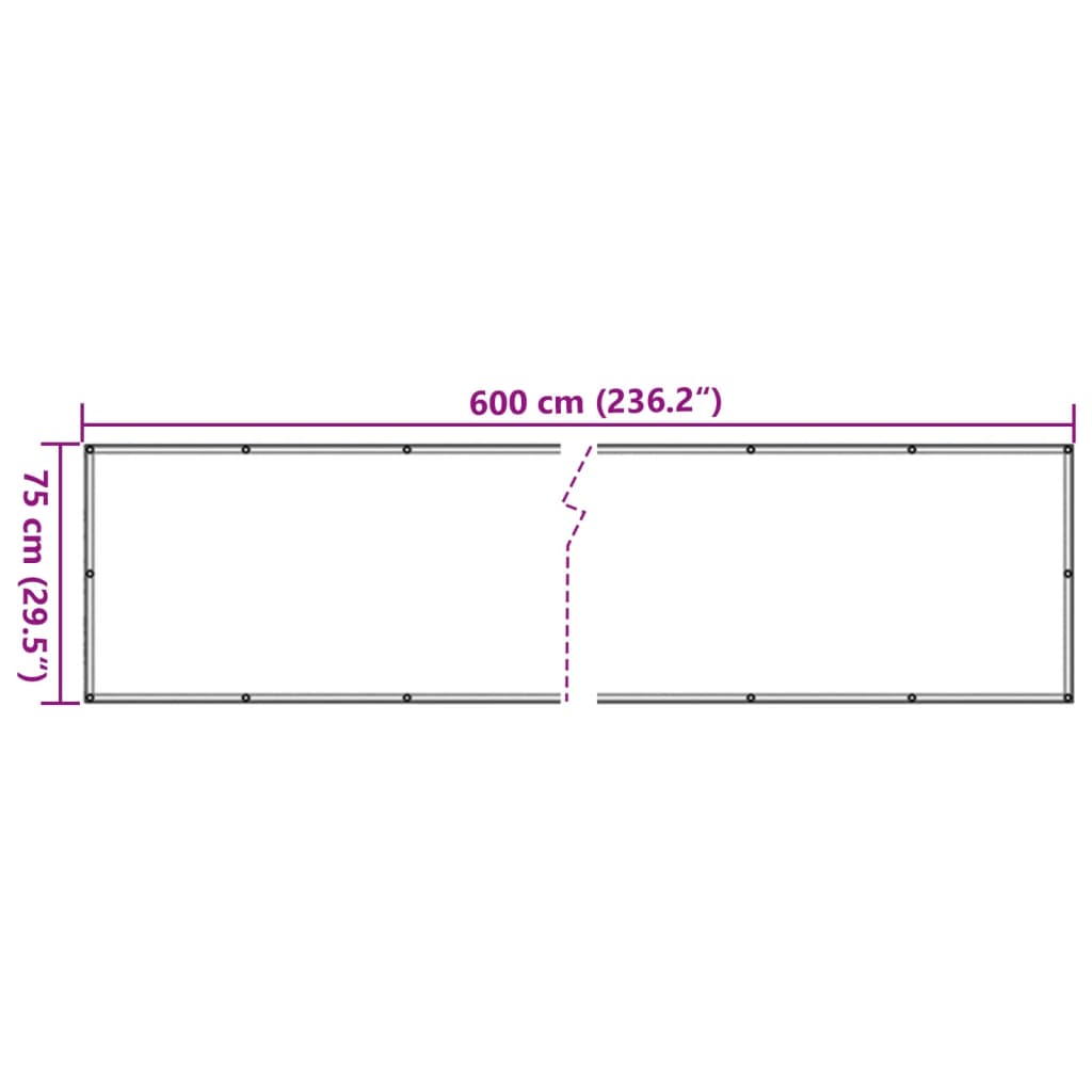 Écran d'intimité de balcon aspect pierre 600x75 cm PVC