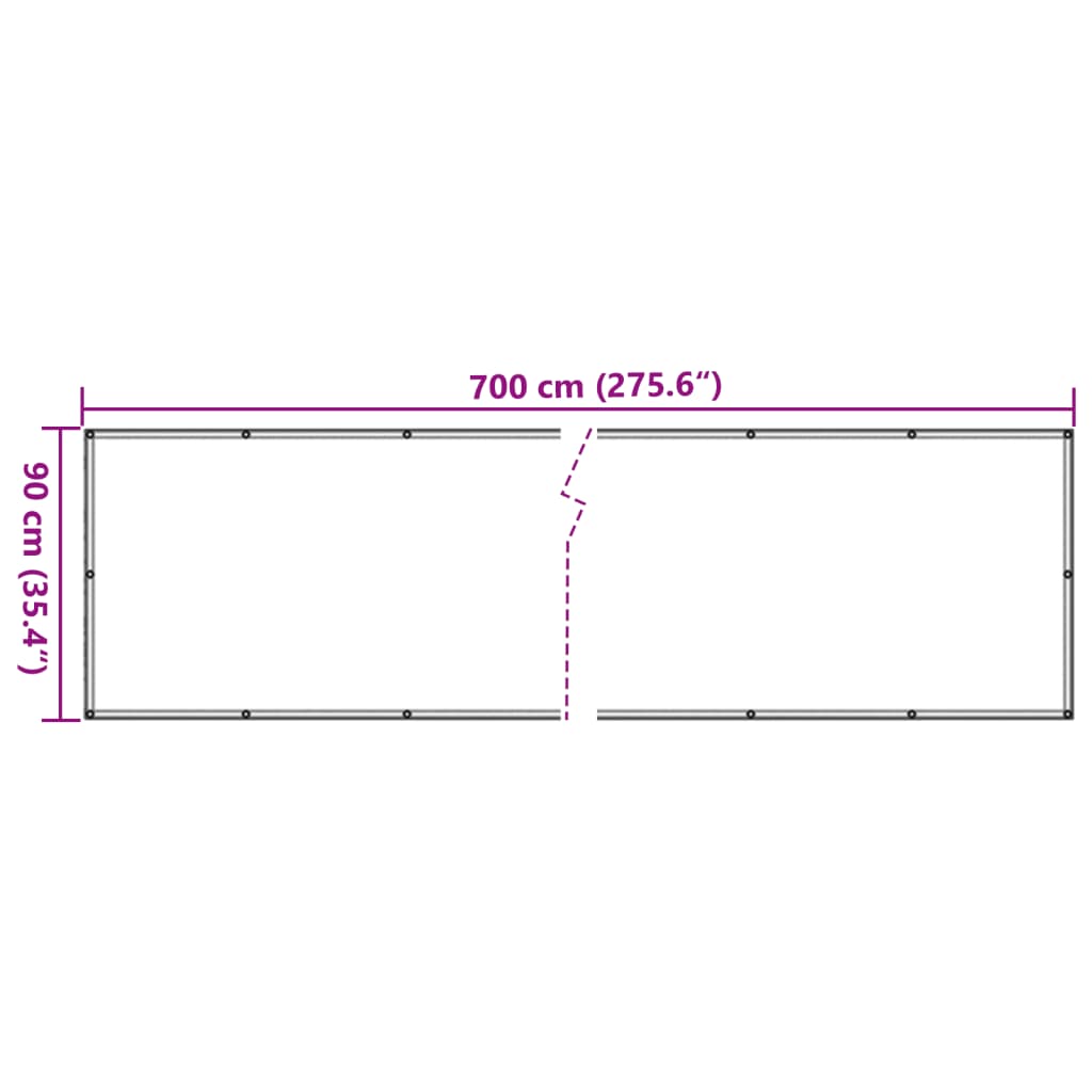 Écran d'intimité de balcon anthracite 700x90 cm PVC