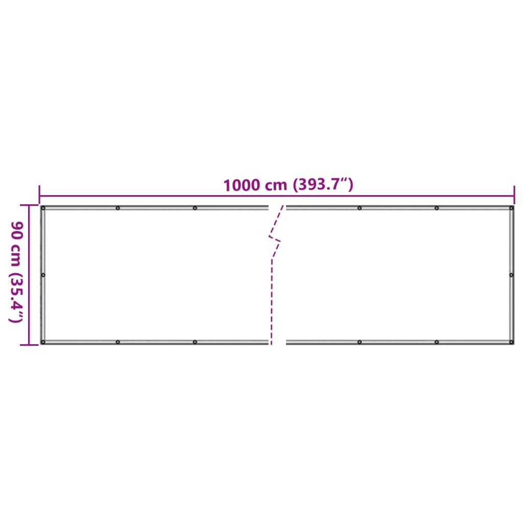 Grauer Balkon-Sichtschutz 1000x90 cm PVC