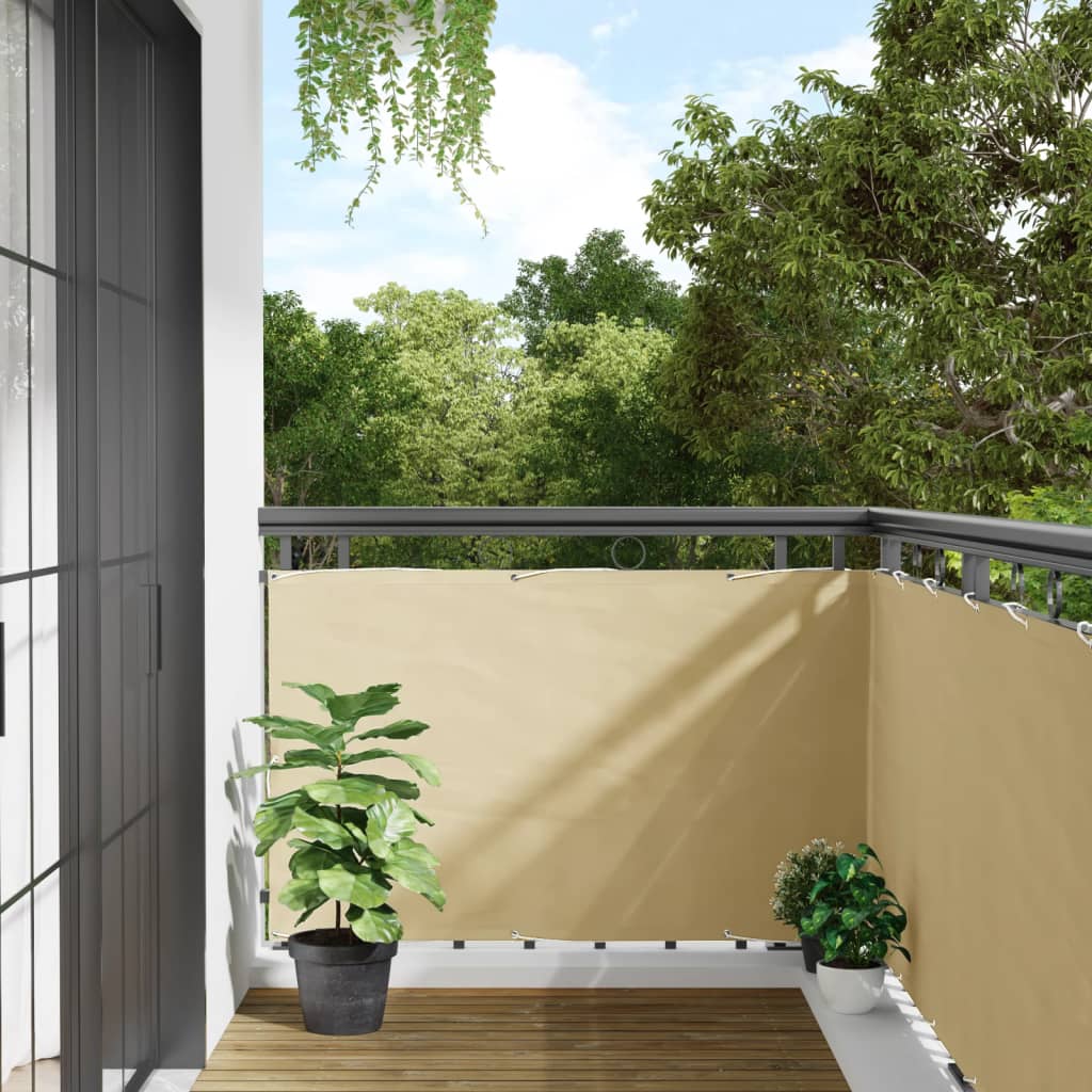 Écran d'intimité de balcon crème 300x90 cm PVC