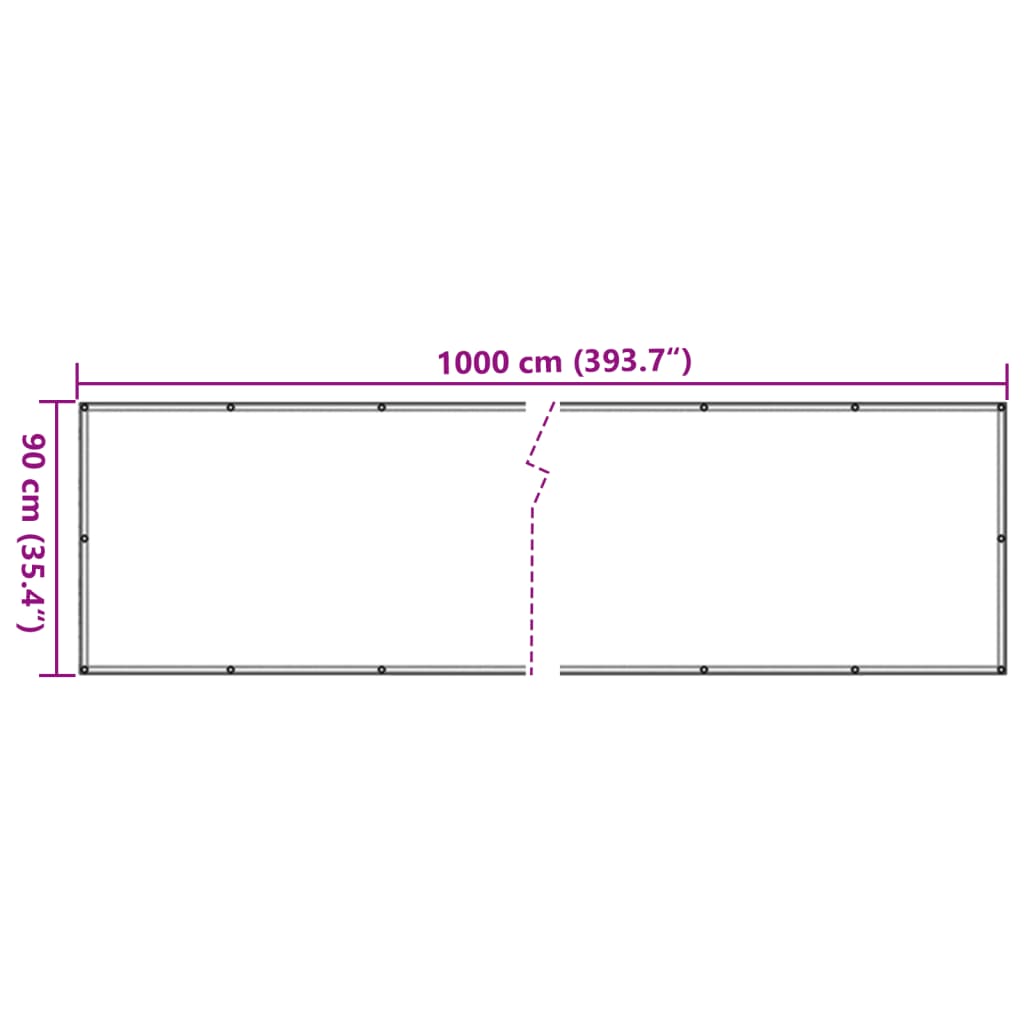 Écran d'intimité de balcon crème 1000x90 cm PVC