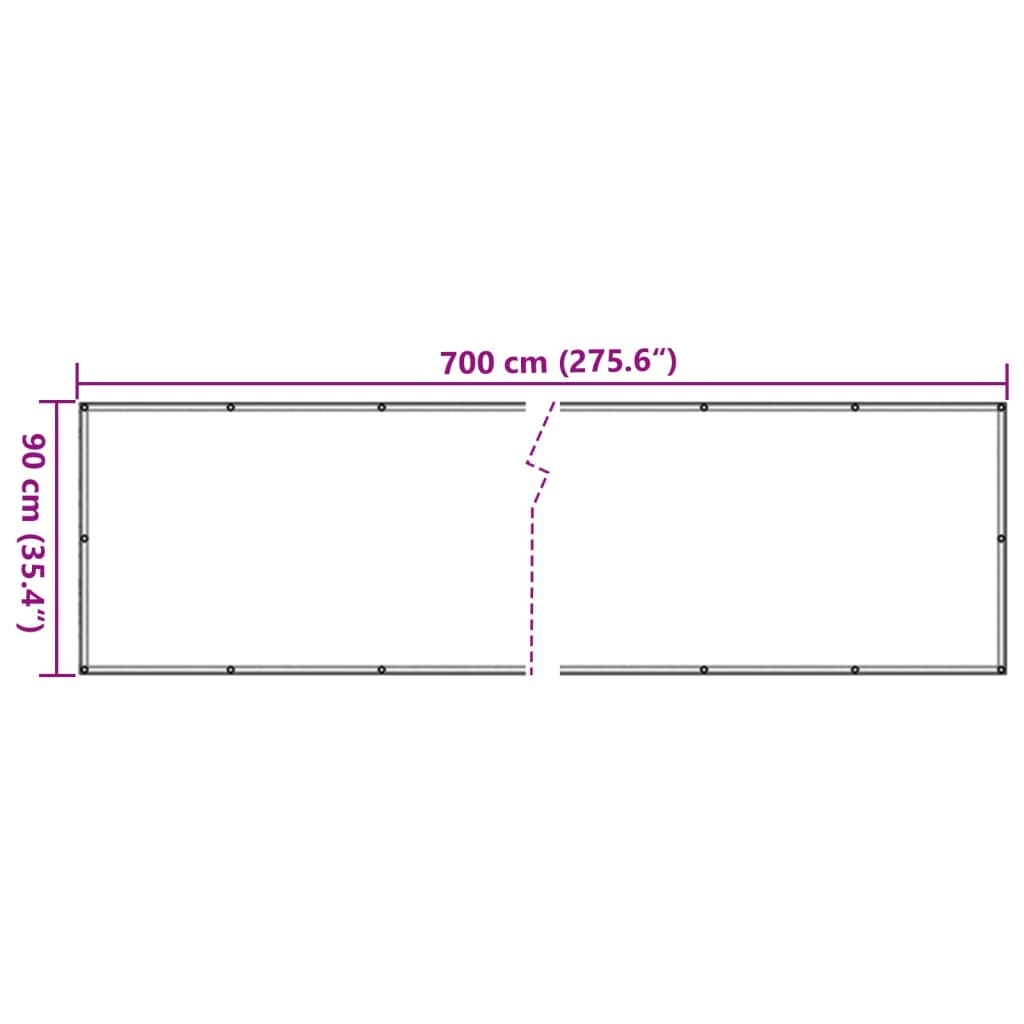 Écran d'intimité de balcon blanc 700x90 cm PVC