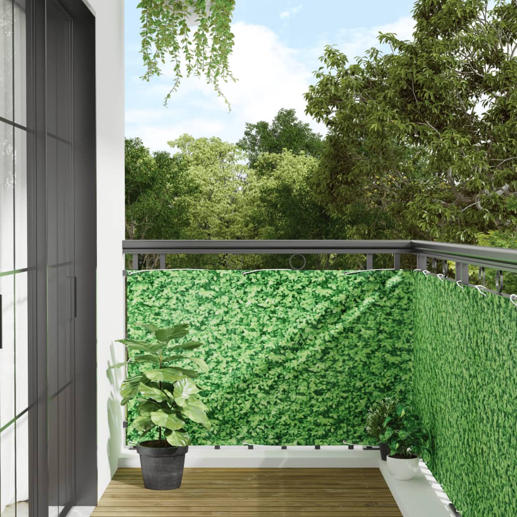 Écran d'intimité de balcon aspect de plante vert 300x90 cm PVC