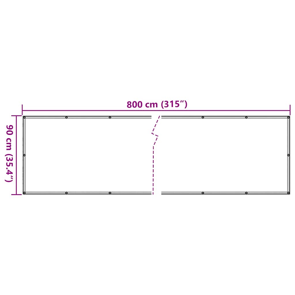 Écran d'intimité de balcon aspect de plante vert 800x90 cm PVC