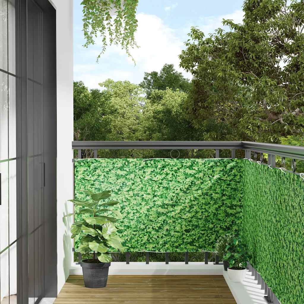 Écran d'intimité de balcon aspect de plante vert 800x90 cm PVC