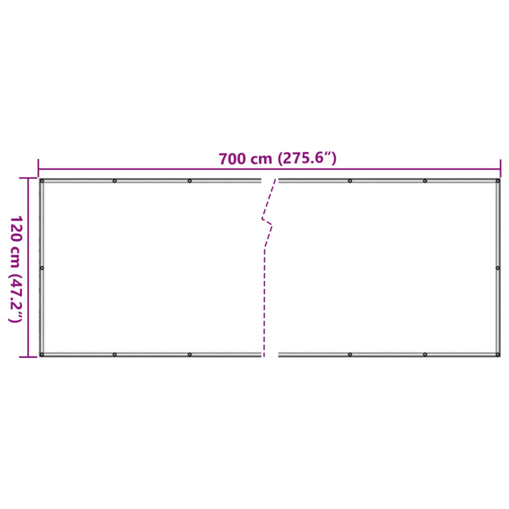 Écran d'intimité de balcon anthracite 700x120 cm PVC