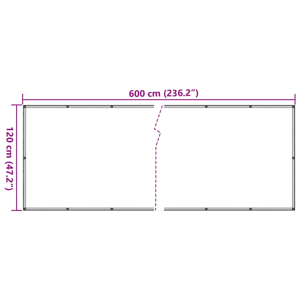 Écran d'intimité de balcon aspect de plante vert 600x120 cm PVC