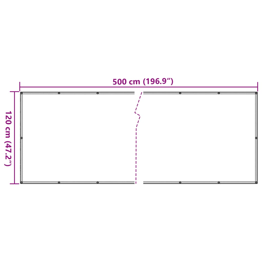 Écran d'intimité de balcon aspect pierre 500x120 cm PVC