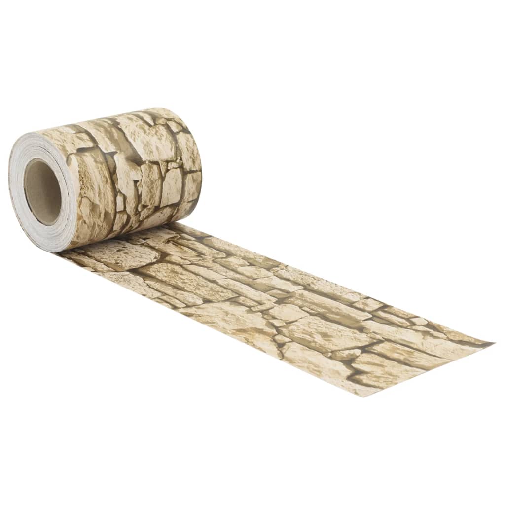 Écran d'intimité de jardin aspect pierre grossière beige PVC