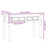 Table console Corona 115x46x73 cm bois de pin massif