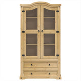 Vitrine en verre Corona 99x43x187 cm bois massif de pin