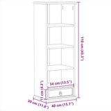 Armoire à CD Corona 40x30x110 cm bois de pin massif