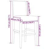 Barstühle-Set aus 2 massivem Gummiholz ​​und Stoff