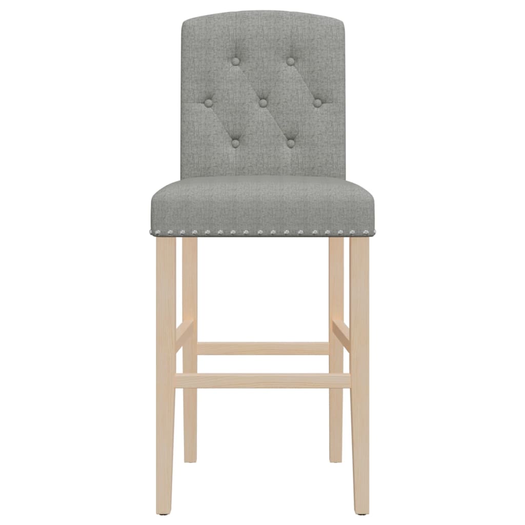 Bar chairs set of 2 solid rubberwood and fabric