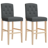 Chaises de bar lot de 2 bois massif d'hévéa et tissu