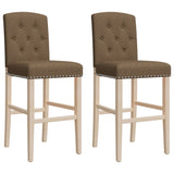 Chaises de bar lot de 2 bois massif d'hévéa et tissu