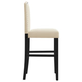 Bar chairs set of 2 solid rubberwood and fabric