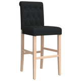 Bar chairs set of 2 solid rubberwood and fabric