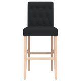 Bar chairs set of 2 solid rubberwood and fabric