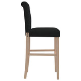 Bar chairs set of 2 solid rubberwood and fabric