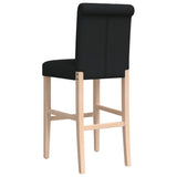 Bar chairs set of 2 solid rubberwood and fabric