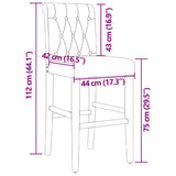 Barstühle-Set aus 2 massivem Gummiholz ​​und Stoff