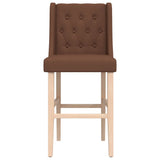 Bar chairs set of 2 solid rubberwood and fabric