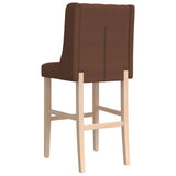 Bar chairs set of 2 solid rubberwood and fabric