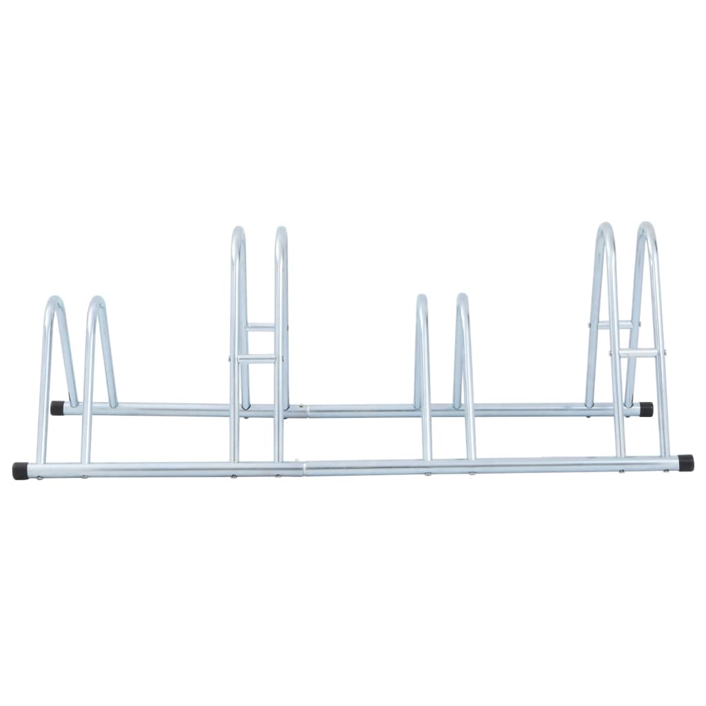 Freistehender Bodenfahrradständer für 4 Fahrräder aus verzinktem Stahl