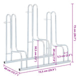 Support de vélo au sol autoportant pour 3 vélos acier galvanisé