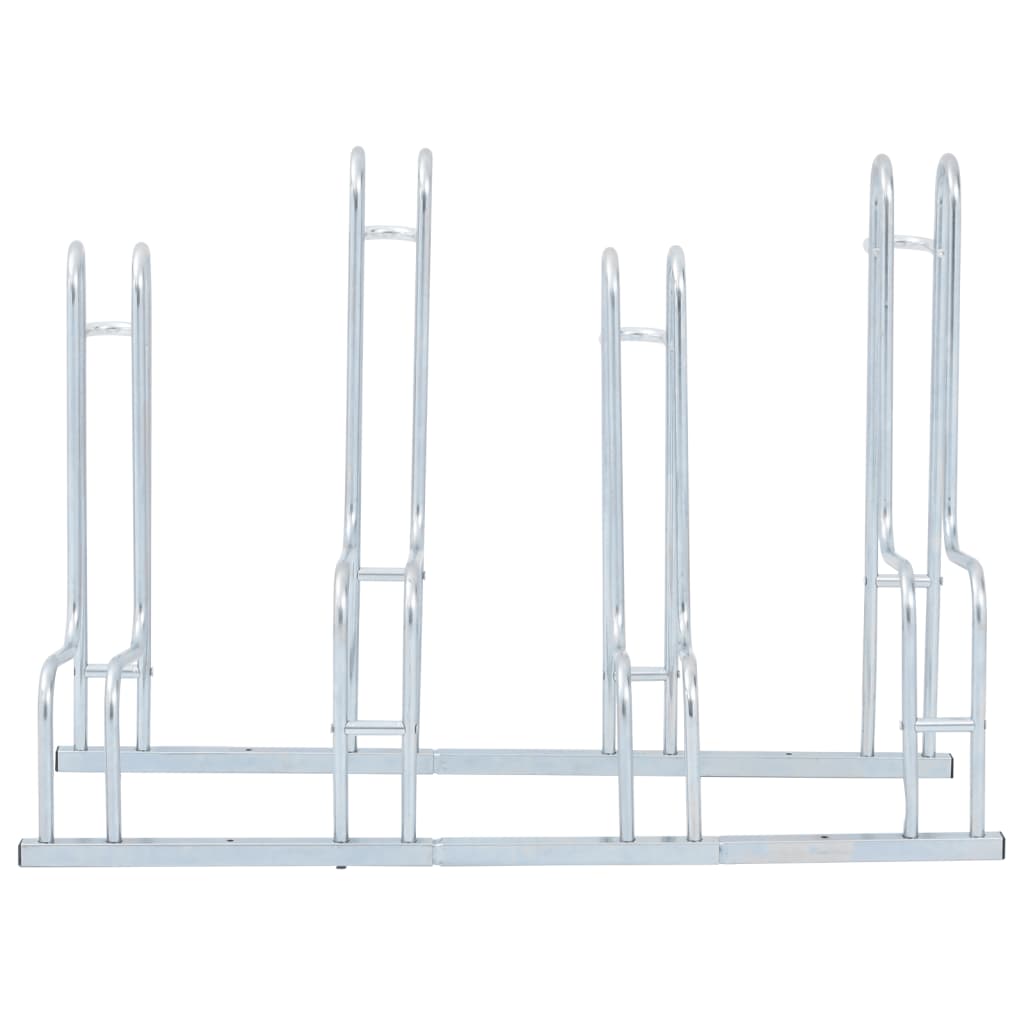 Support de vélo au sol autoportant pour 4 vélos acier galvanisé