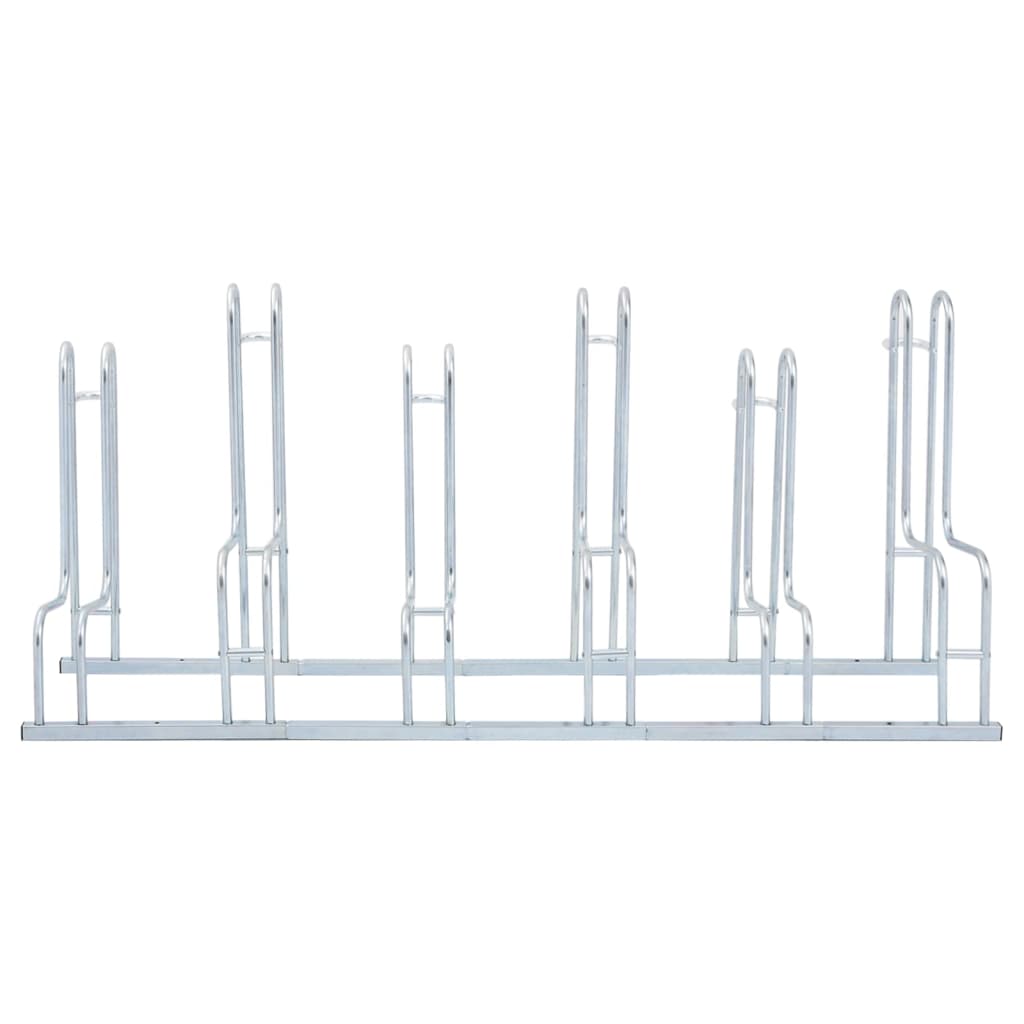 Support de vélo au sol autoportant pour 6 vélos acier galvanisé