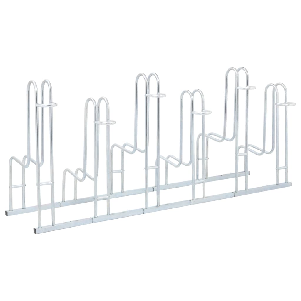 Support de vélo au sol autoportant pour 6 vélos acier galvanisé