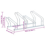 Support de vélo au sol autoportant pour 4 vélos acier galvanisé