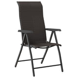 Chaises pliables jardin lot de 2 couleur café noir poly rotin