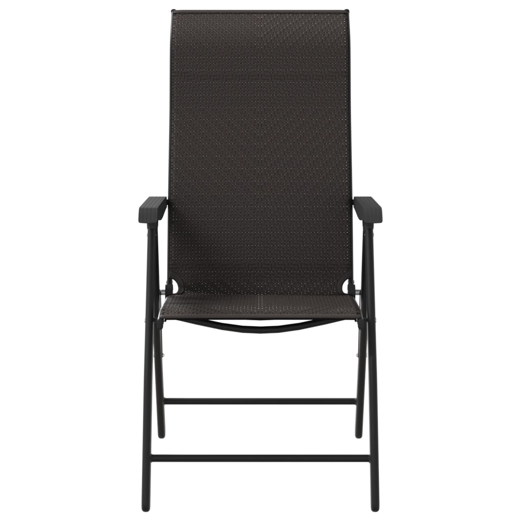 Chaises pliables jardin lot de 2 couleur café noir poly rotin